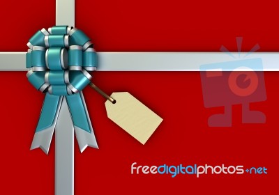 Red Gift Box And Tag Stock Photo