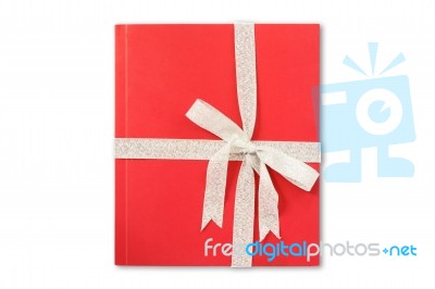 Red Gift Box With Ribbon Stock Photo
