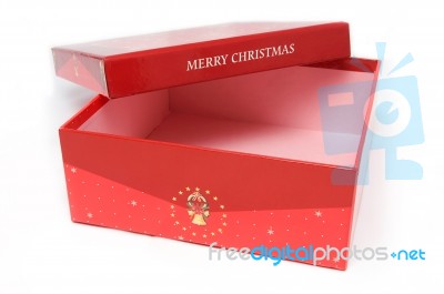 Red Gift Chirstmas Box Stock Photo