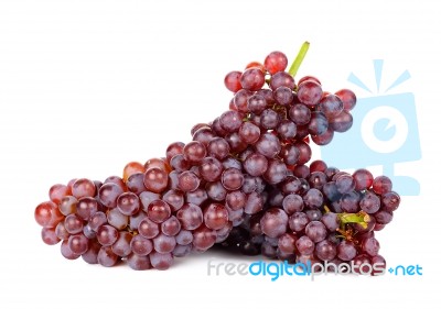Red Grape Isolated On Over White Background Stock Photo