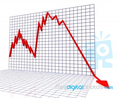 Red Graph Shows Sales Or Turnover Stock Image