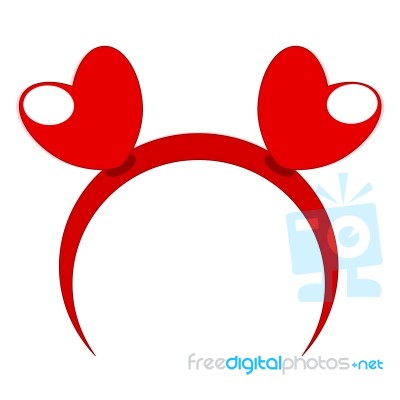 Red Headband Heart Stock Image