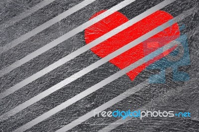 Red Heart And Line Stock Image