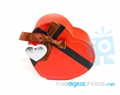 Red Heart-shaped Box Stock Photo