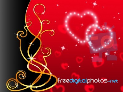 Red Hearts Background Means Love Dear And Floral Stock Image