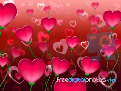 Red Hearts Background Shows Abstract Heart Romance Stock Image