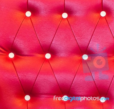 Red Luxury Vintage Style Leather With Button Stock Photo