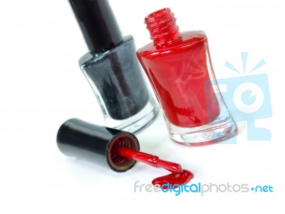 Red Nail Varnish Stock Photo