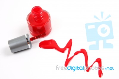 Red Nail Varnish Stock Photo