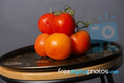 Red Ripe Fresh Tomatoes Stock Photo