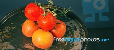 Red Ripe Fresh Tomatoes Stock Photo
