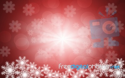 Red Snow Flake Background Stock Photo
