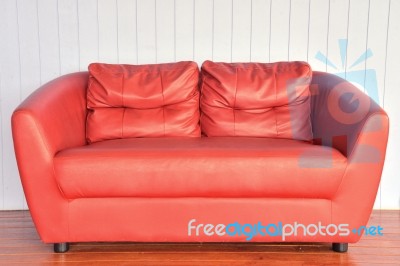 Red Sofa Stock Photo