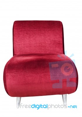 Red Sofa Seat Stock Photo