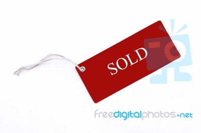 Red Sold Tag Stock Image