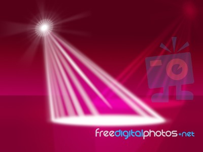 Red Spotlight Indicates Stage Lights And Entertainment Stock Image