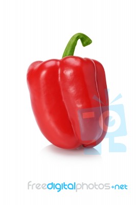Red Sweet Pepper With Clipping Path Stock Photo