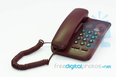 Red Telephone Stock Photo