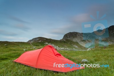 Red Tent Stock Photo