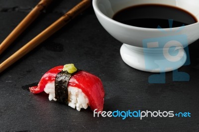 Red Tuna Nigiri Stock Photo