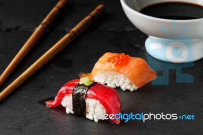 Red Tuna Nigiri Stock Photo