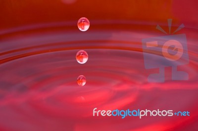 Red Water Drops Stock Photo