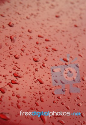 Red Water Drops Stock Photo