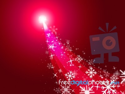 Red Xmas Represents New Year And Celebrate Stock Image