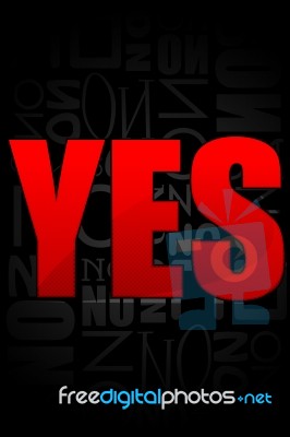 Red yes on no background Stock Image