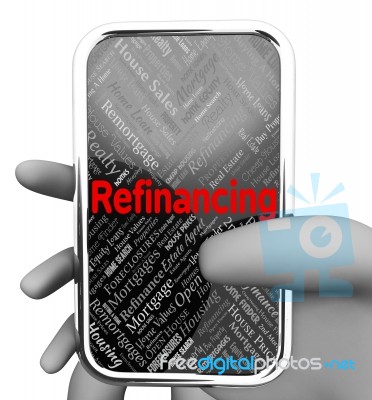 Refinance Online Indicates Web Site And Re-finance 3d Rendering Stock Image