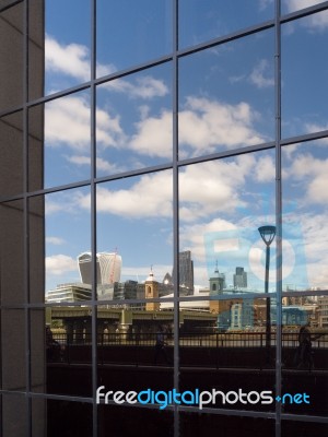 Reflection Of Modern Arcitecture Of The City Of London Stock Photo