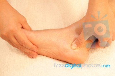 Reflexology Foot Massage Stock Photo