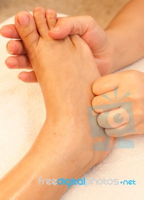Reflexology Foot Massage, Spa Foot Treatment,thailand Stock Photo