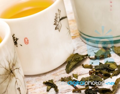 Refreshing Japanese Tea Means Break Time And Breaktime Stock Photo