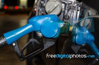 Refueling Diesel To Car Stock Photo