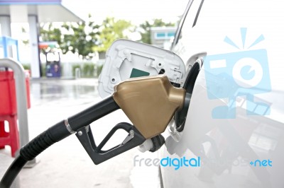 Refueling Equipment In Gas Station Stock Photo