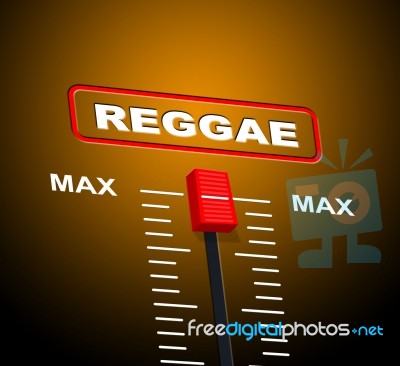 Reggae Music Indicates Acoustic Recording And Melody Stock Image