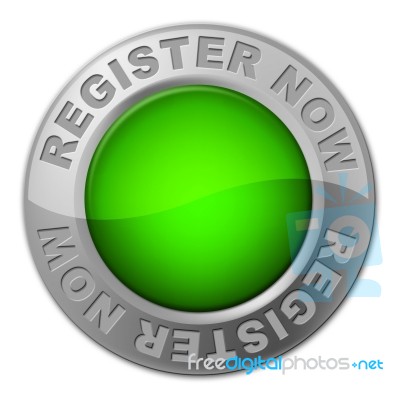 Register Now Button Represents At The Moment And Apply Stock Image