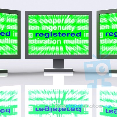 Registered Monitors Means Signed Up Or Patented Stock Image