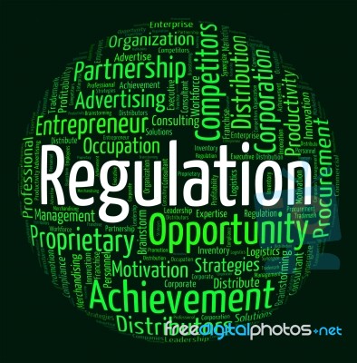 Regulation Word Means Text Dictum And Rule Stock Image
