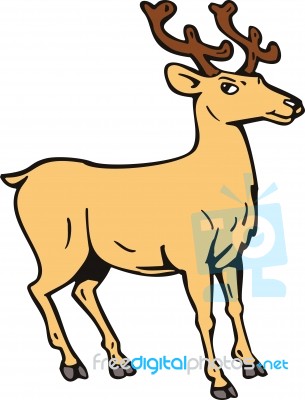 Reindeer Deer Retro Stock Image