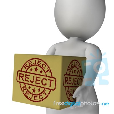 Reject Stamp On Box Shows Rejection Or Denied Product Stock Image