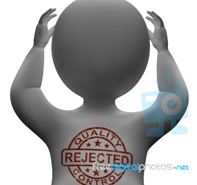 Rejected Stamp On Man Showing Failed Products Stock Image