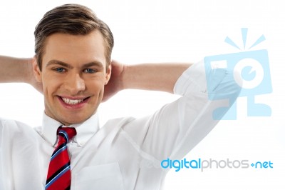 Relaxed Smiling Executive Stock Photo