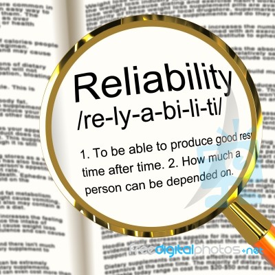 Reliability Definition Magnifier Stock Image