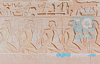 Relief At Abu Simbel Temples Stock Photo