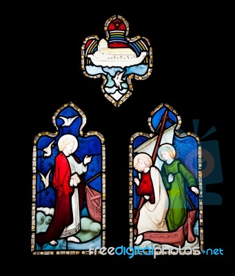 Religious Stained Glass Window Stock Photo