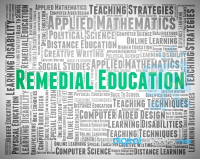 Remedial Education Indicating Develop Schooling And Word Stock Image