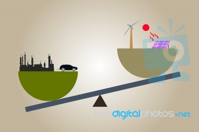 Renewable Energy Balance Stock Image