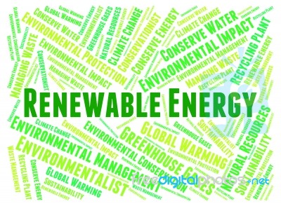 Renewable Energy Represents Power Source And Electricity Stock Image